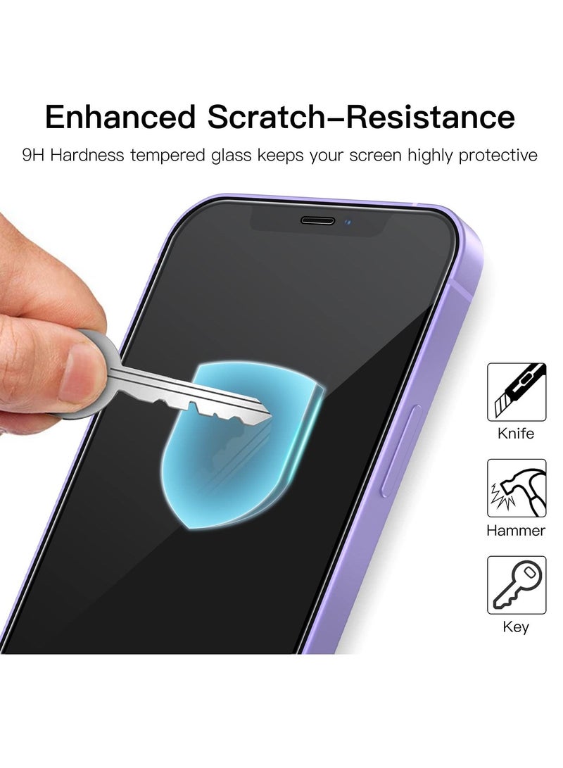 جي تيك واقي شاشة بتغطية كاملة لهاتف آيفون 12 ميني بحافة سوداء من الزجاج المقوى مع أداة سهلة التركيب جراب سهل الاستخدام شفاف - Image 3