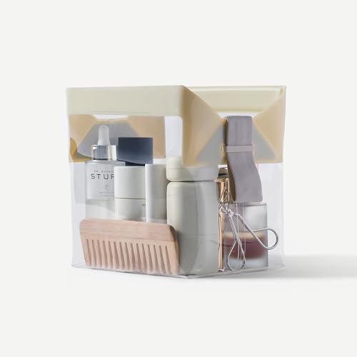 Cadence Parcel Clear Kit with Magnetic Closure Durable and LeakResistant Travel Toiletry Kit Modular Design Hygiene Bag for Travel Essentials 2 Qt Pebble - Image 3