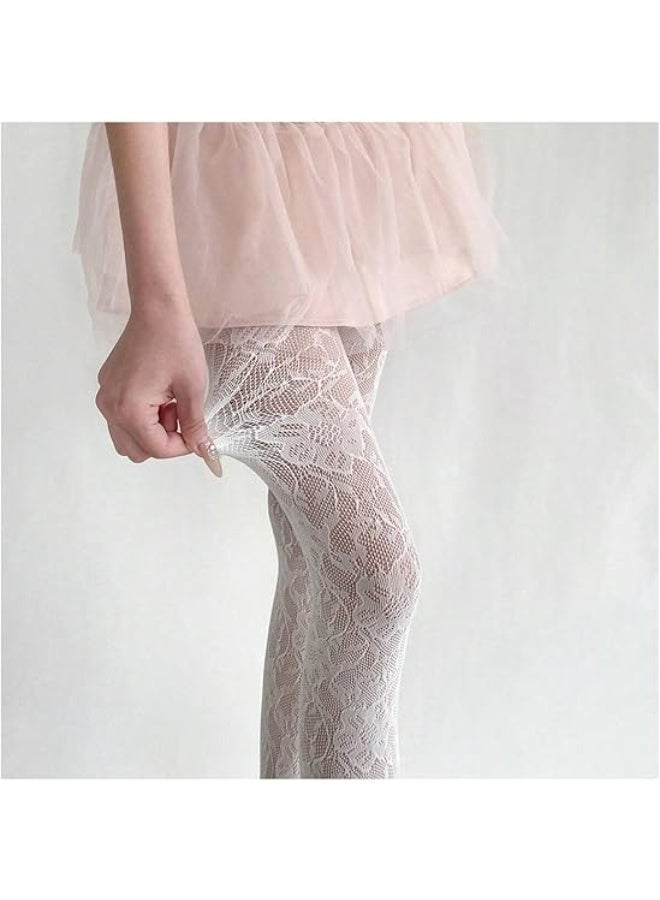 Women's Patterned Fishnet Tights High Waist Pantyhose Floral Stockings - Image 2
