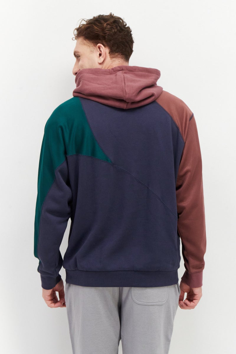adidas Originals Men Sportswear Fit Log Sleeve Outdoor Hooded, Dark  Blue  - Image 4