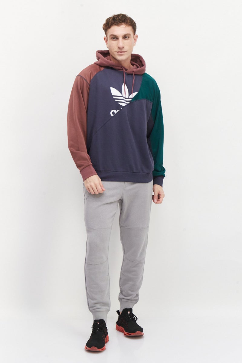 adidas Originals Men Sportswear Fit Log Sleeve Outdoor Hooded, Dark  Blue  - Image 2