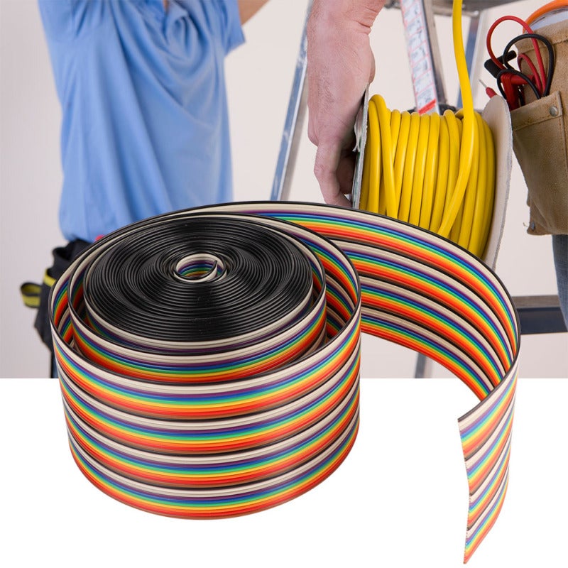 28AWG Ribbon Cable: 7*0.127 Tinned Copper Conductor, Heat-Resistant PVC Insulation - Flame-Tested, Chemical-Resistant Wiring for Electronic, Electrical Equipment Internal Connections - Image 5