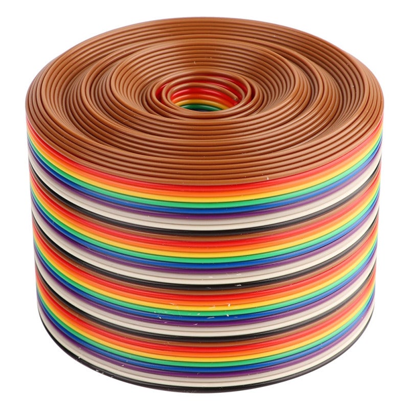 28AWG Ribbon Cable: 7*0.127 Tinned Copper Conductor, Heat-Resistant PVC Insulation - Flame-Tested, Chemical-Resistant Wiring for Electronic, Electrical Equipment Internal Connections - Image 1