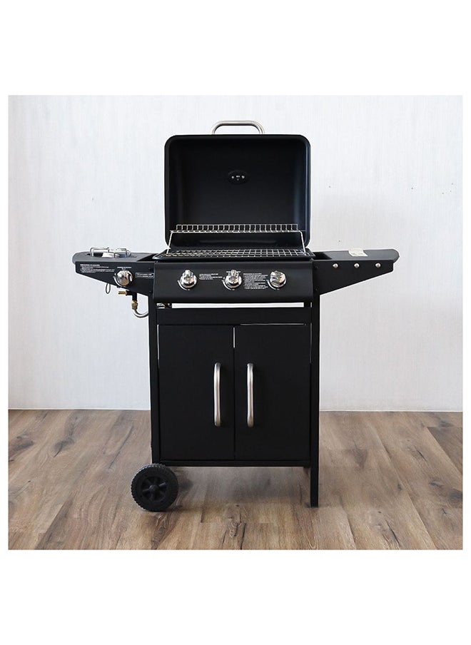 DANUBE HOME 4 Burner Gas BBQ Grill With Wheels Movable Barbecue Grill Portable Cart Style Gas BBQ Griller For Patio Lawn Garden Picnic Camping L 107x53x95.5 cm Black  - Image 3