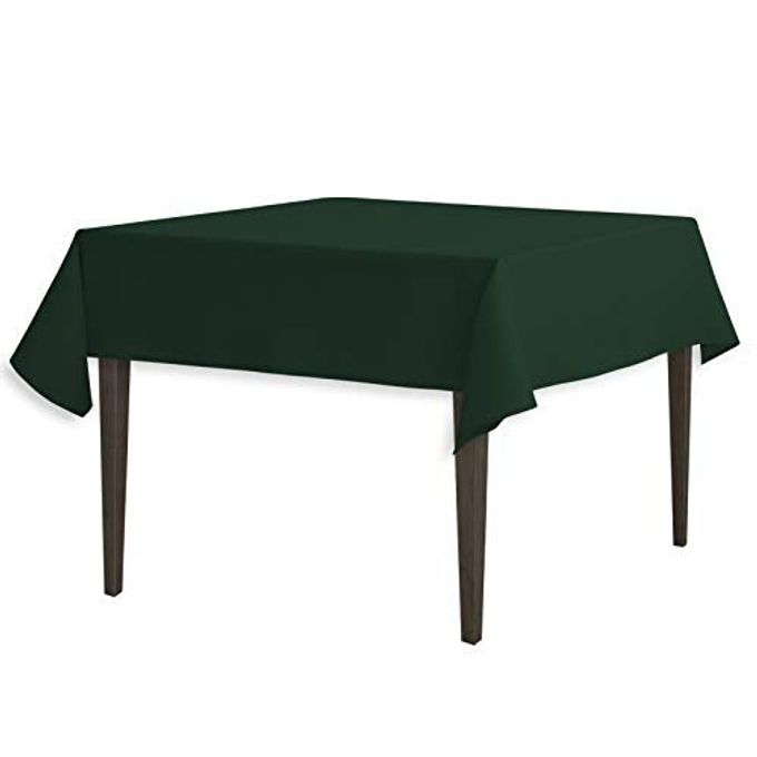 LinenTablecloth 54-Inch Square Polyester Tablecloth Hunter Green