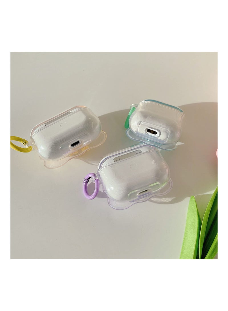 SYOSI Soft Clear TPU Case for AirPods 3 (2021), (Purple) Colorful Bow Keychain Cover Cute 3D Bow Design Cover Clear Protective Case Shockproof Case Cute Protective Cover for Girls Woman Airpods 3  - Image 2