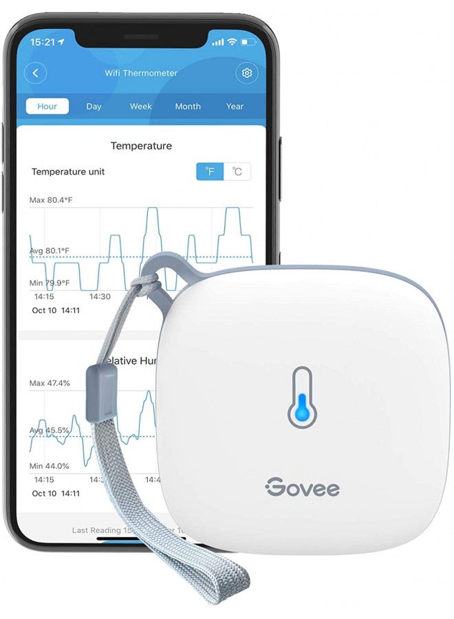 Govee Govee WiFi Thermometer Hygrometer H5179, Smart Humidity Temperature Sensor with App Notification Alert, 2 Years Free Data Storage Export, Remote Monitor for Room Greenhouse Incubator Wine Cellar  - Image 1