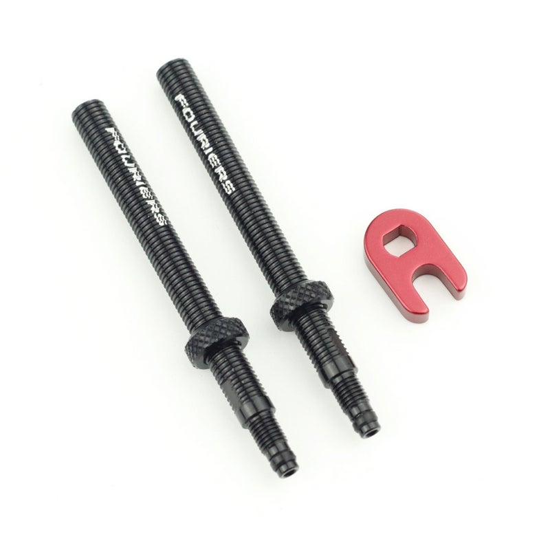 Fouriers Tubeless Presta Valve Extender Kit Extension with Core nut Pack of 2 60mm