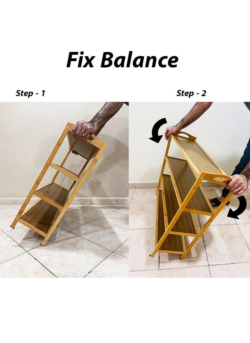 Blueland - 7Tier Wooden Shoe Rack Bamboo Shoes Cabinet Free Standing Entryway Shoe Tower Shelf Shoes Organizer MultiFunction Organizer Boots Storage Shelf Modern House Furniture Home Office Stands - Image 1
