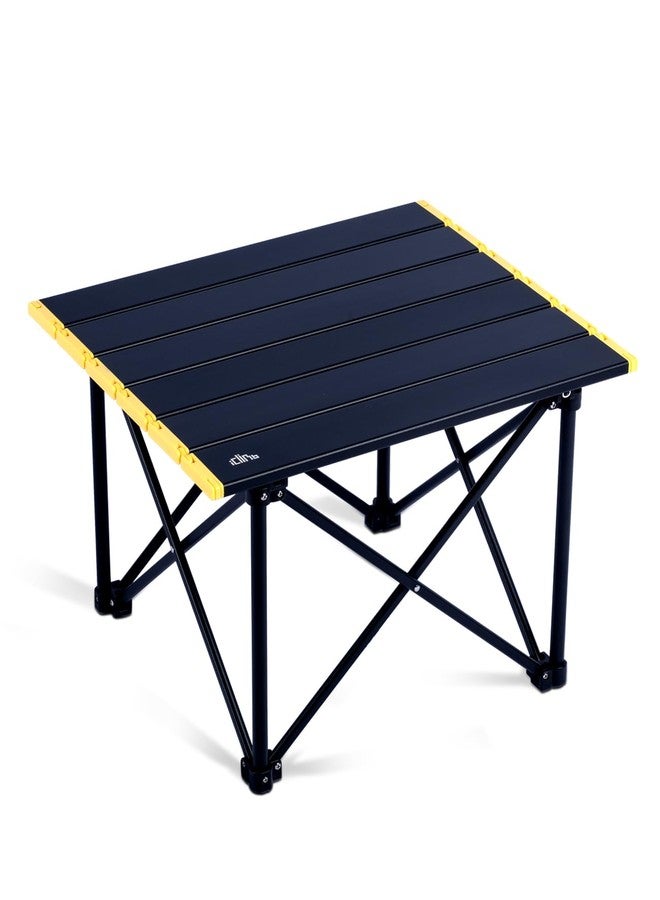 iClimb Ultralight Compact Camping Folding Table with Carry Bag (Reinforced Black - S) - Image 1
