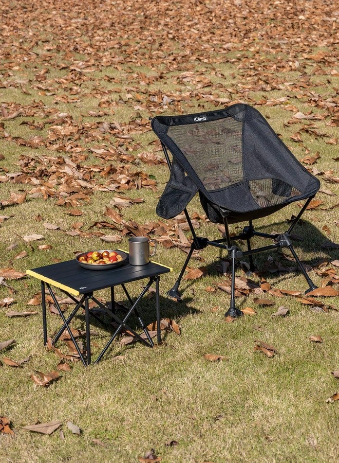 iClimb Ultralight Compact Camping Folding Table with Carry Bag (Reinforced Black - S) - Image 2