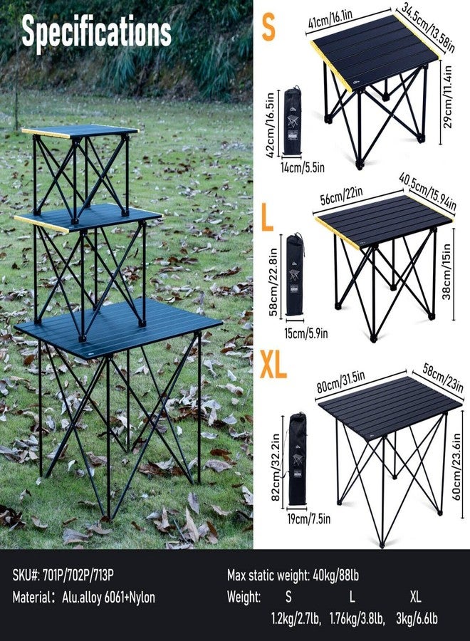 iClimb Ultralight Compact Camping Folding Table with Carry Bag (Reinforced Black - S) - Image 4