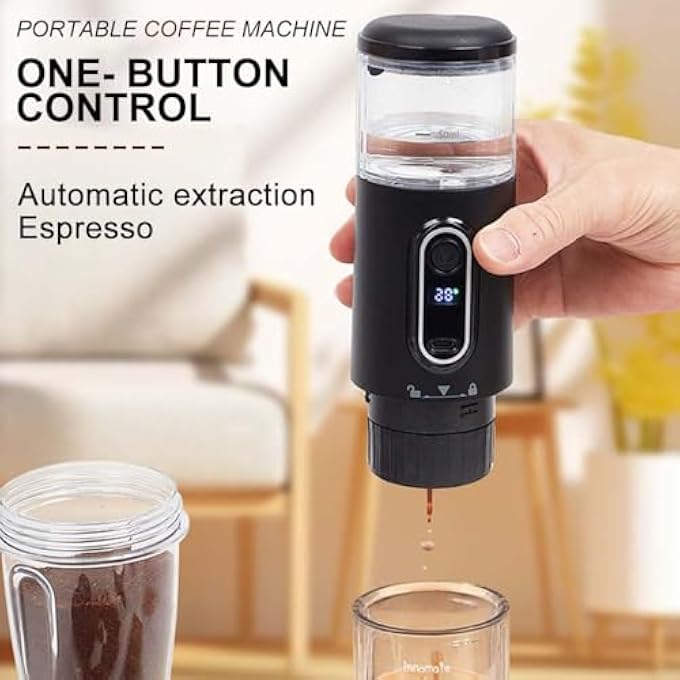 Coffee Mate Portable Espresso Maker Usb Rechargeable Manual Coffee Machine For Grounds  Capsules 92C Perfect Extraction For Travel Camping Office Car - Image 4