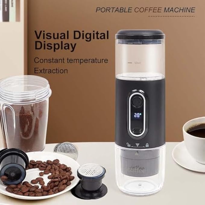Coffee Mate Portable Espresso Maker Usb Rechargeable Manual Coffee Machine For Grounds  Capsules 92C Perfect Extraction For Travel Camping Office Car - Image 5