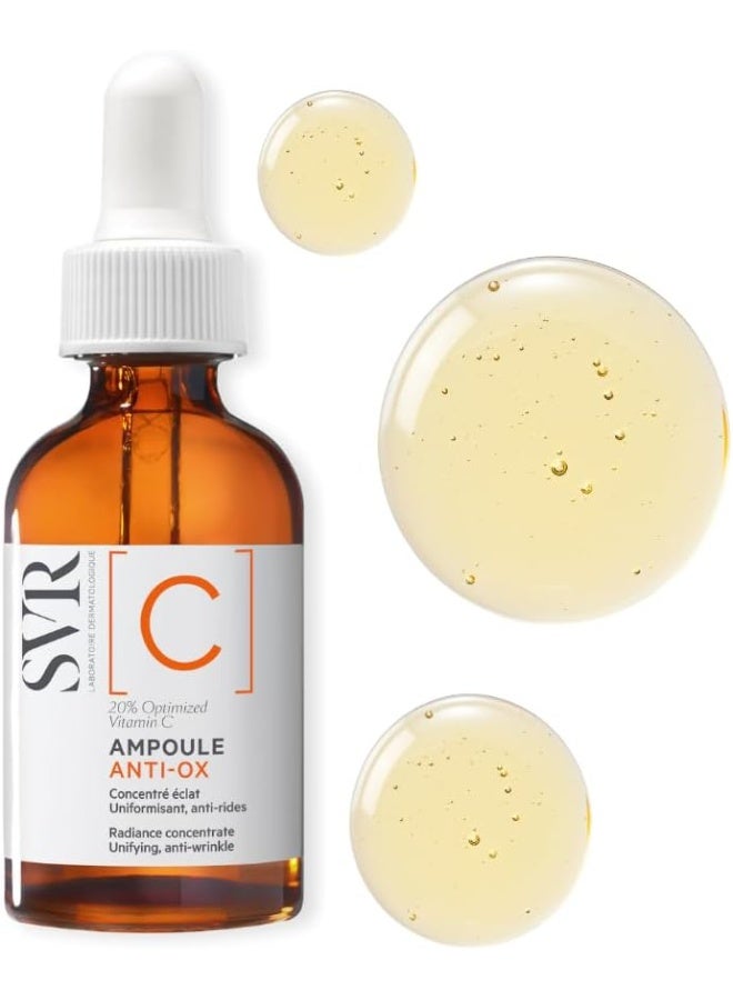 SVR Ampoule Anti-Ox 20% Vitamin C Brightening Serum for Dull, Tired Skin and Uneven Skin-tone 30 ml - Image 2