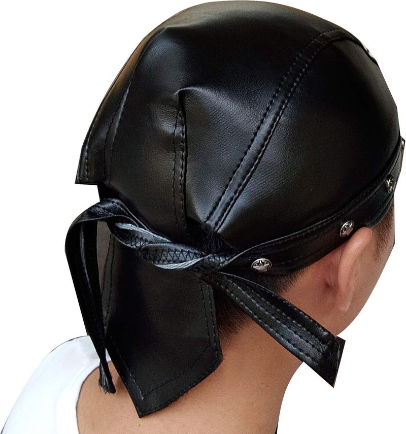 ESYTCH Star Studded Cap Wrap Biker Leather Cool Stylish Black - Image 3