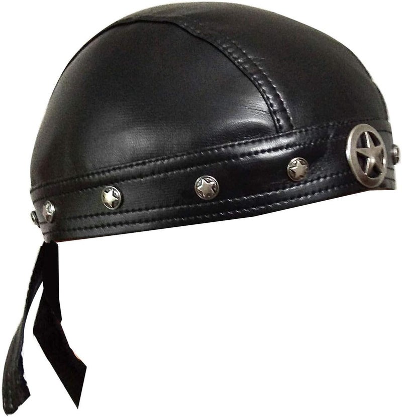 ESYTCH Star Studded Cap Wrap Biker Leather Cool Stylish Black - Image 1