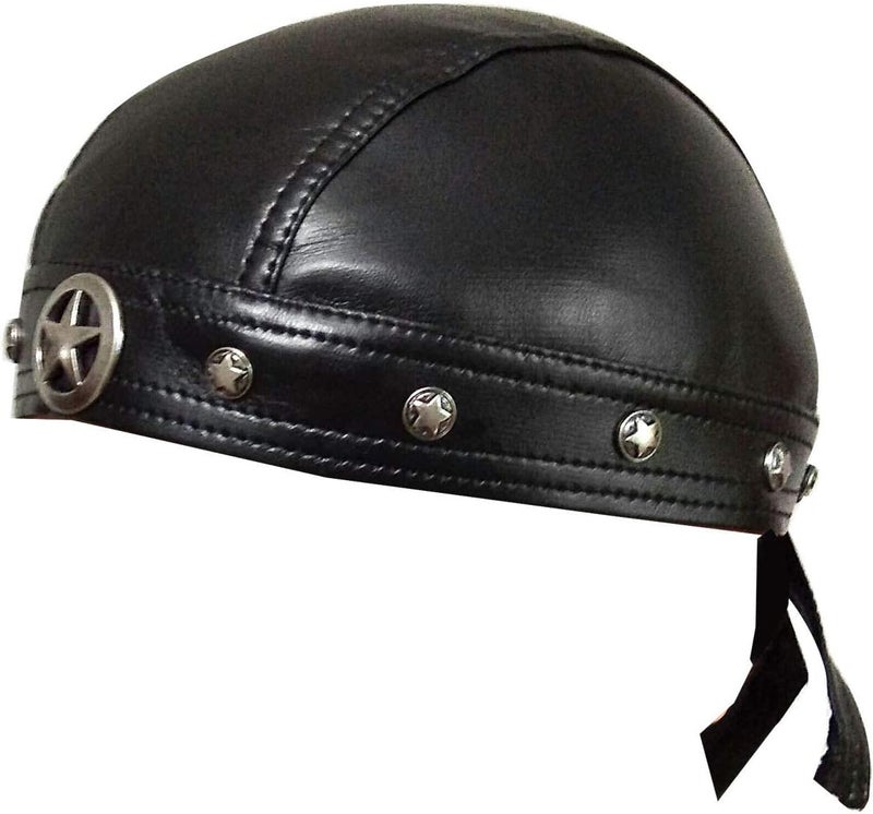 ESYTCH Star Studded Cap Wrap Biker Leather Cool Stylish Black - Image 2