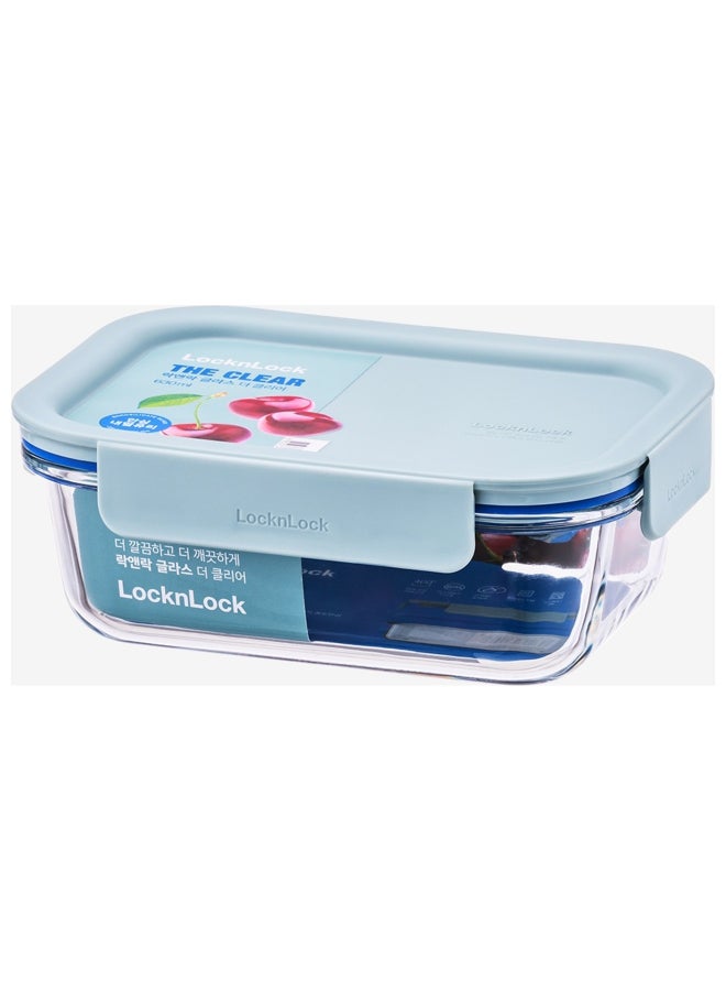 LocknLock Clear Glass Rectangular 160ml Mint - Durable, Airtight, Heat-Resistant Food Storage Container