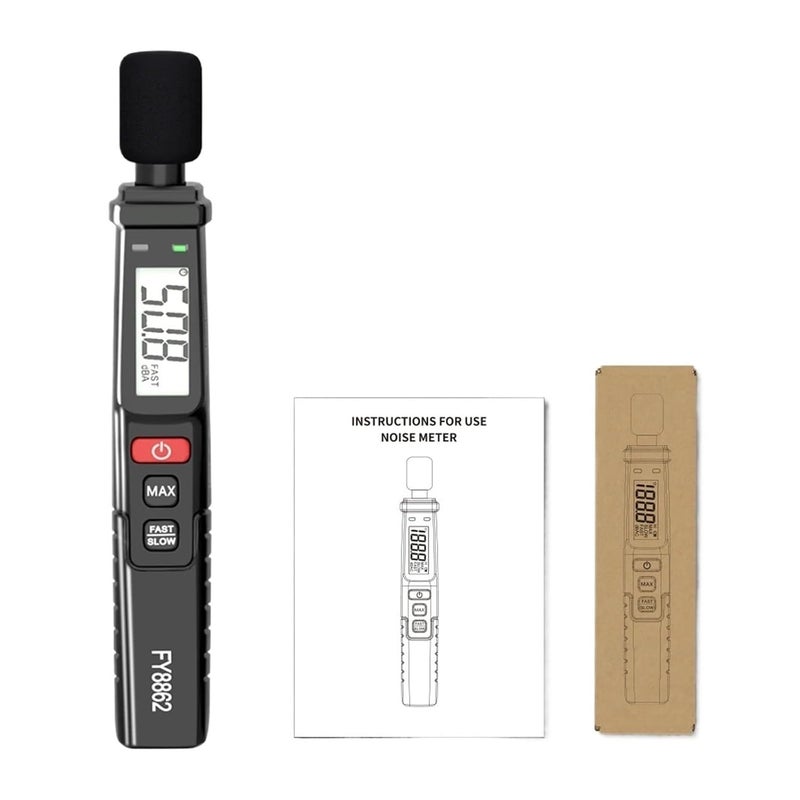 FY8862 كاشف الضوضاء الرقمي المحمول مقياس مستوى الصوت 30-130 ديسيبل مرجح A - Image 2