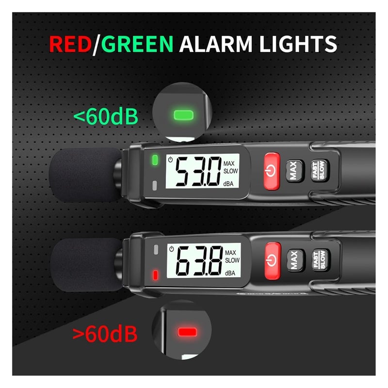 FY8862 كاشف الضوضاء الرقمي المحمول مقياس مستوى الصوت 30-130 ديسيبل مرجح A - Image 5