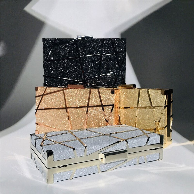 Canley Evening Bag Metal Banquet Bag Women'S Hand Evening Bag Sequin Bag Dress Clutch Bag - Image 2