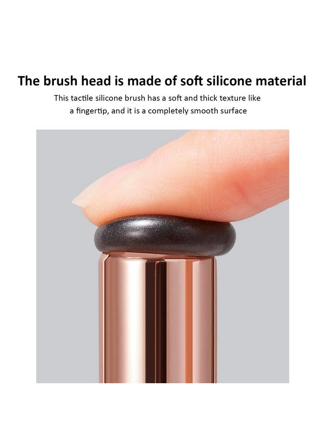 HSKIE Silicone Lip Brush With Lid Silicone Angled Concealer Brush Like Fingertips Q Soft Angled Concealer Makeup Brush Tool New Portable Round Head Silicone Makeup Brush Lip Brush  - Image 5
