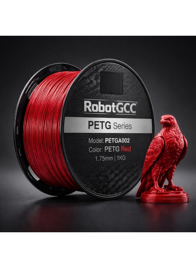 وبوت جي سي سي خيط PETG أحمر 1.75 مم لطابعة ثلاثية الأبعاد وزن 1 كجم خيط PETG قوي عالي المتانة مقاوم للصدمات مقاوم للماء والمواد الكيميائية بثق سلس انكماش منخفض التصاق طبقات ممتاز مناسب للأجزاء الوظيفية والنماذج والاستخدام الخارجي ومتوافق مع طابعات FDM - Image 4