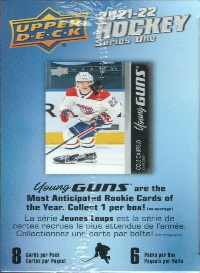 Upper Deck 2021 2022 Upper Deck Hockey Series 1 Factory Sealed Unopened Blaster Box of Packs Possible Young Guns Rookies and Jerseys - Image 4