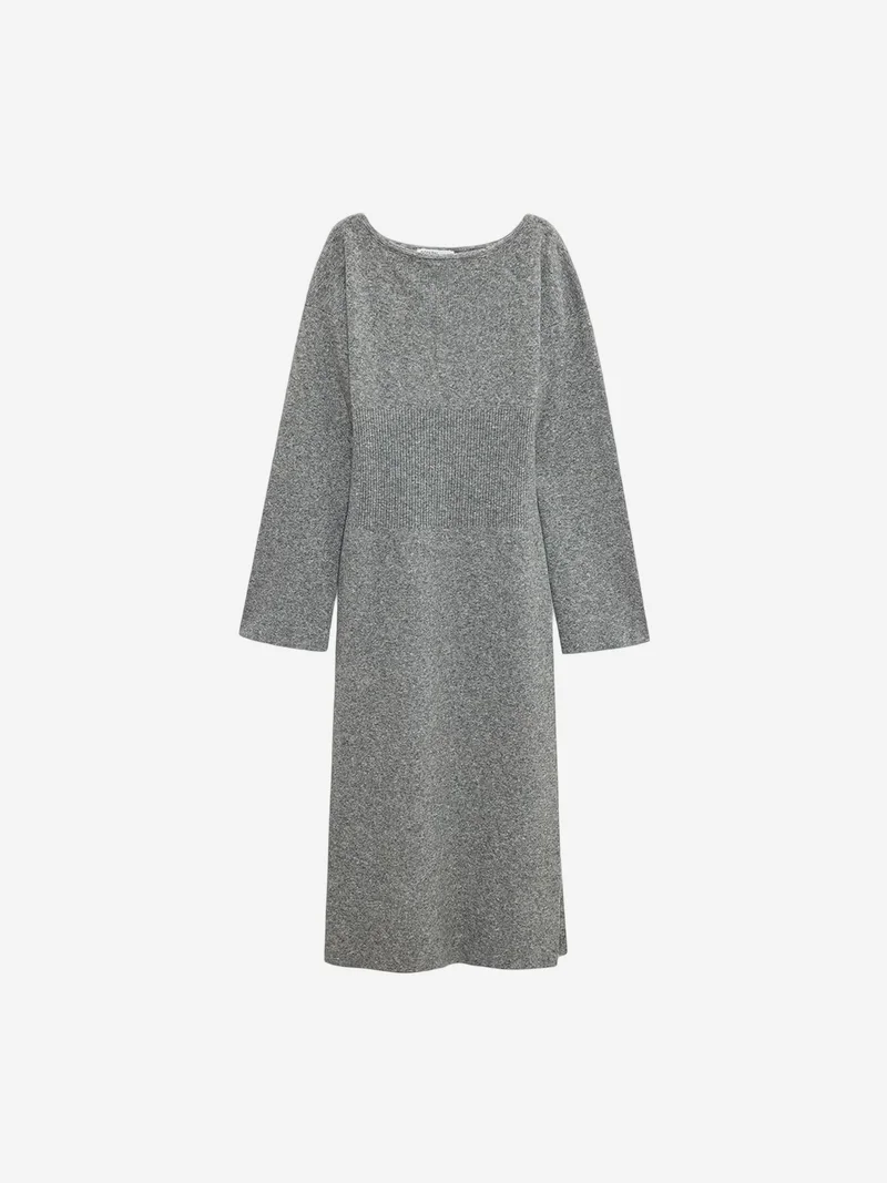 ديلفين DILVIN Ribbed Bodycon Midi Dress With Slit