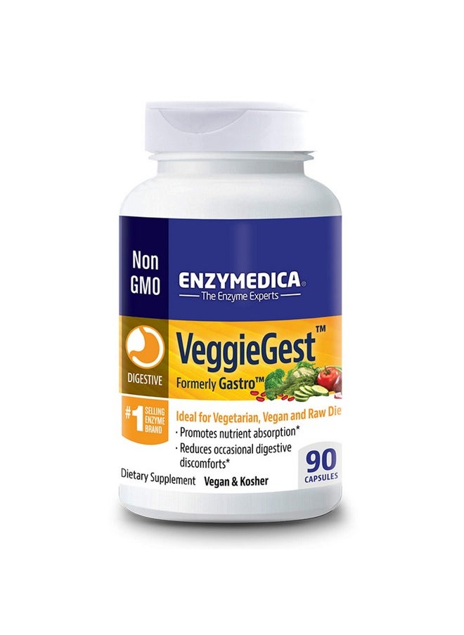 Veggiegest Digestive Enzymes For Vegan Vegetarian And Raw Diets Prevents Gas And Bloating 90 Capsules Ffp