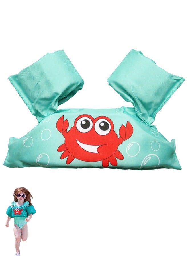 Toddler Swim Vest Kids Water Wings Arm Floaties for 30-55 Pounds Infant Safety Swim Aid Jumper Inflatable Swim Arm Bands Float Sleeves Swimming Armbands for Sea/Pool/Beach/Training (Crab) - Image 1