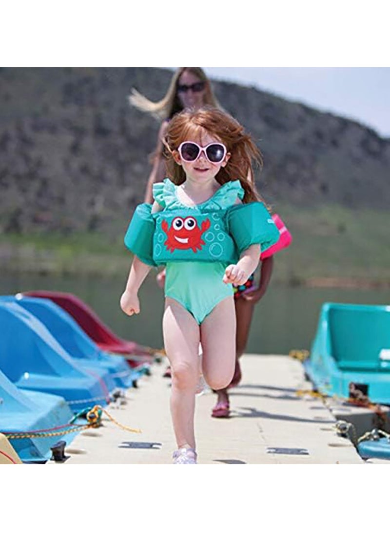Toddler Swim Vest Kids Water Wings Arm Floaties for 30-55 Pounds Infant Safety Swim Aid Jumper Inflatable Swim Arm Bands Float Sleeves Swimming Armbands for Sea/Pool/Beach/Training (Crab) - Image 5