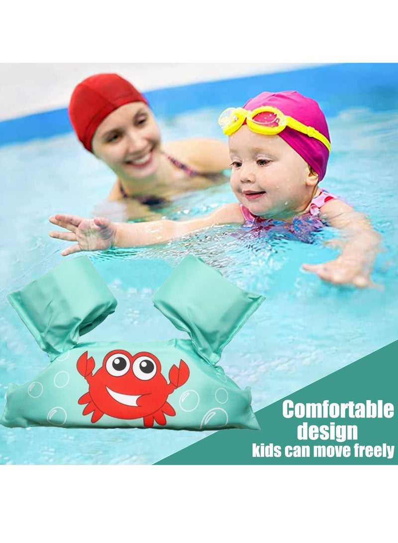 Toddler Swim Vest Kids Water Wings Arm Floaties for 30-55 Pounds Infant Safety Swim Aid Jumper Inflatable Swim Arm Bands Float Sleeves Swimming Armbands for Sea/Pool/Beach/Training (Crab) - Image 2