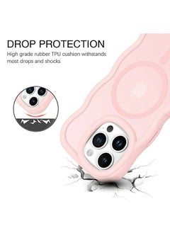 X-level iPhone 16 Pro Max Magsafe Case Cover, Cute Curly Wave Frame Translucent Matte Case, Anti-Scratch Shockproof Protective Phone Cover, Pink  - Image 2