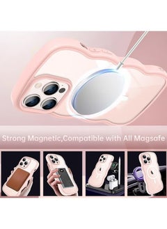 X-level iPhone 16 Pro Max Magsafe Case Cover, Cute Curly Wave Frame Translucent Matte Case, Anti-Scratch Shockproof Protective Phone Cover, Pink  - Image 4