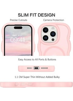X-level iPhone 16 Pro Max Magsafe Case Cover, Cute Curly Wave Frame Translucent Matte Case, Anti-Scratch Shockproof Protective Phone Cover, Pink  - Image 5