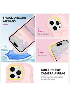 X-level iPhone 16 Pro Max Magsafe Case Cover, Cute Curly Wave Frame Translucent Matte Case, Anti-Scratch Shockproof Protective Phone Cover, Pink  - Image 3