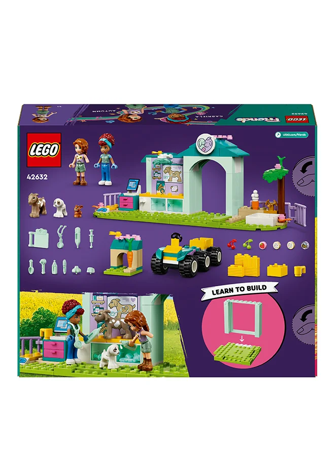 LEGO Friends Farm Animal Vet Clinic Set with Toy Tractor for 4 Plus Year Old Girls, Boys & Kids, Includes Rabbit, Goat Figures, 2 Mini-Doll Characters and Food Elements for Role Play, Gift Idea 42632