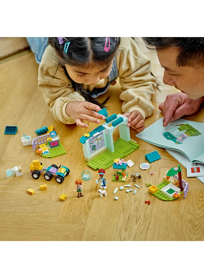 LEGO Friends Farm Animal Vet Clinic Set with Toy Tractor for 4 Plus Year Old Girls, Boys & Kids, Includes Rabbit, Goat Figures, 2 Mini-Doll Characters and Food Elements for Role Play, Gift Idea 42632