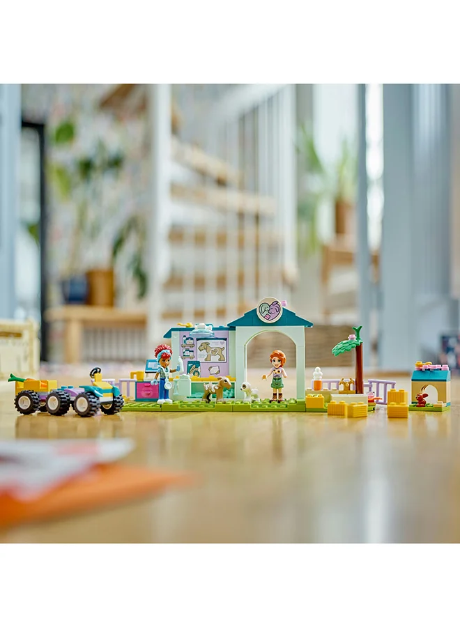 LEGO Friends Farm Animal Vet Clinic Set with Toy Tractor for 4 Plus Year Old Girls, Boys & Kids, Includes Rabbit, Goat Figures, 2 Mini-Doll Characters and Food Elements for Role Play, Gift Idea 42632