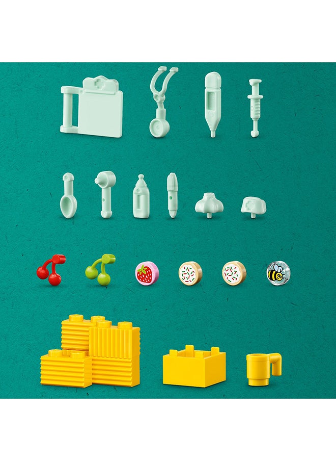 LEGO - 42632 لعبة عيادة الحيوانات الزراعية أصدقاء، دور الرعاية الطبية المخلوقات، مجموعة بناء هدية للأطفال، الفتيات والفتيان من 4 سنوات وما فوق مع شخصيتين مصغرتين و3 حيوانات (161 قطعة) - Image 1