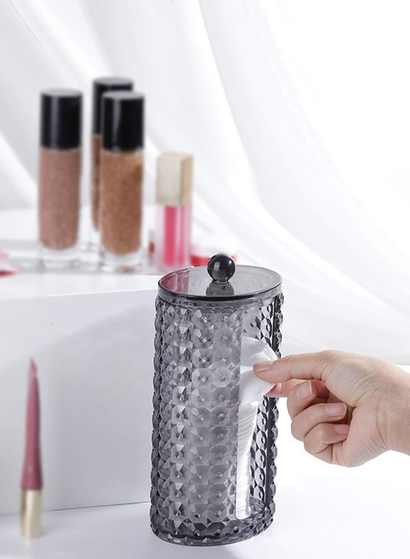 SYOSI Makeup Organiser Set, 2Pcs Acrylic Makeup Pads Container, Acrylic Cotton Wool Pads Holder, Plastic Cotton Ball and Swab Holder Bathroom Jar Cosmetics Storage Box for Cotton Balls, Swabs, Cotton Pad - Image 4