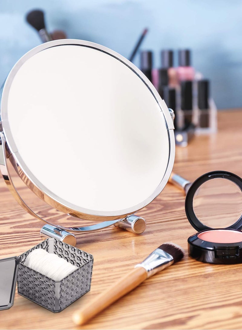 SYOSI Makeup Organiser Set, 2Pcs Acrylic Makeup Pads Container, Acrylic Cotton Wool Pads Holder, Plastic Cotton Ball and Swab Holder Bathroom Jar Cosmetics Storage Box for Cotton Balls, Swabs, Cotton Pad - Image 5