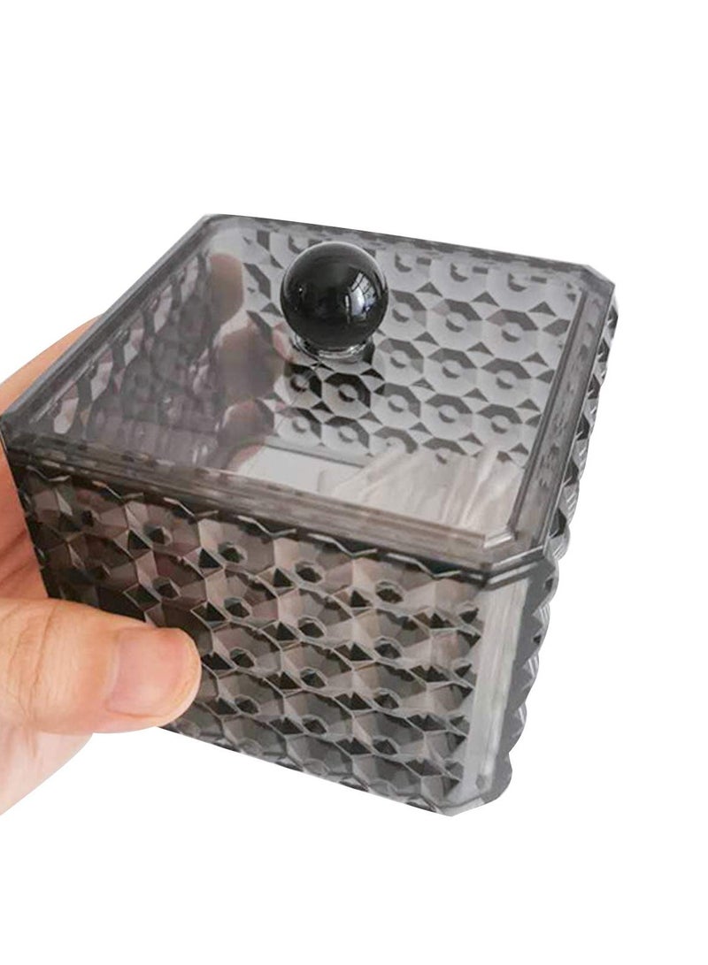 SYOSI Makeup Organiser Set, 2Pcs Acrylic Makeup Pads Container, Acrylic Cotton Wool Pads Holder, Plastic Cotton Ball and Swab Holder Bathroom Jar Cosmetics Storage Box for Cotton Balls, Swabs, Cotton Pad - Image 2