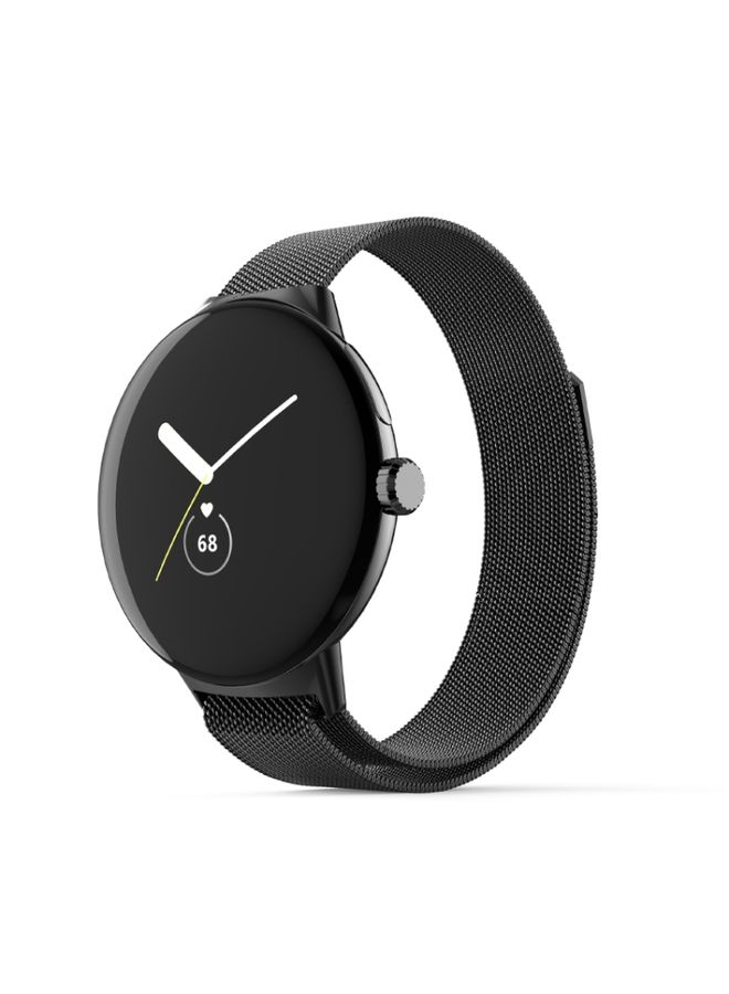 Replacement Strap For Google Pixel Watch Milanese Stainless Steel Metal Watch Band Black