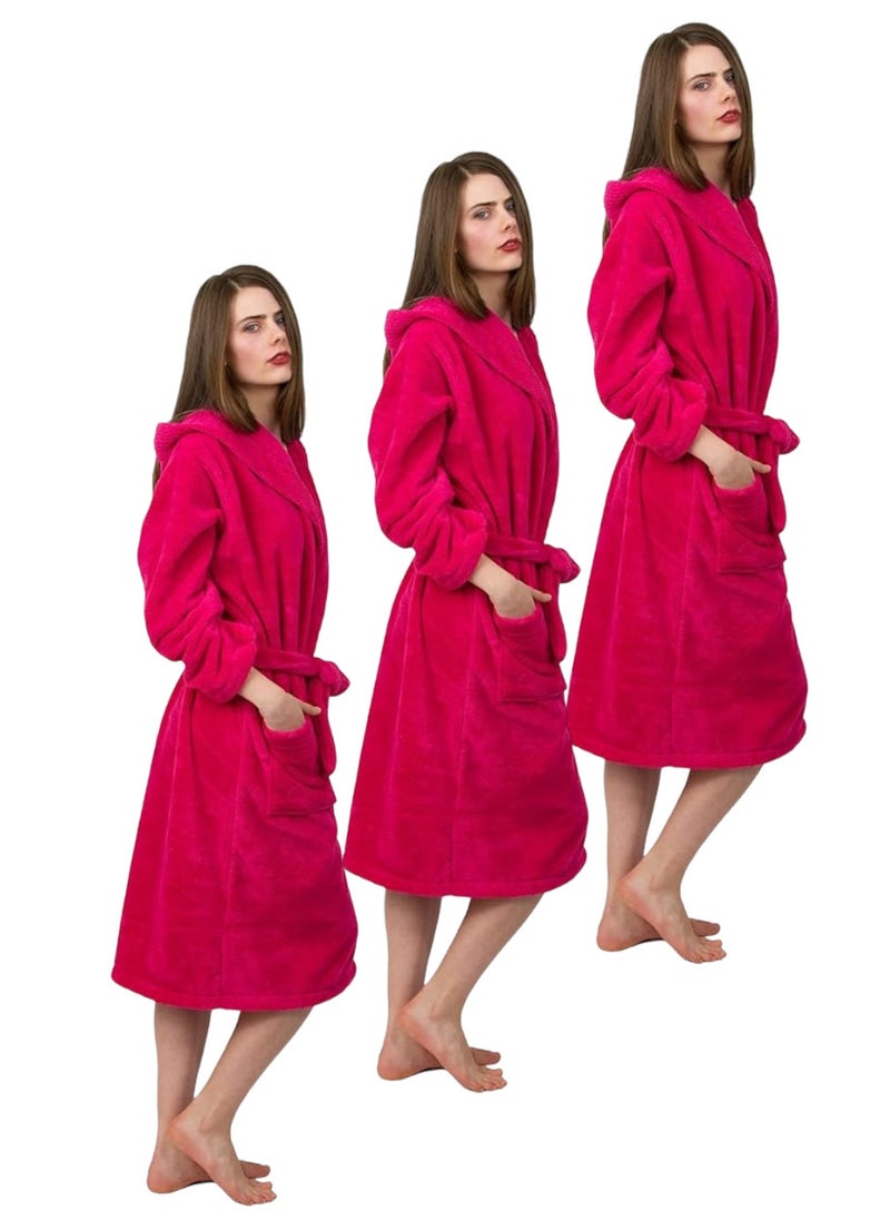 وايت روز رداء حمام قطني بغطاء للرأس للجنسين - Image 1