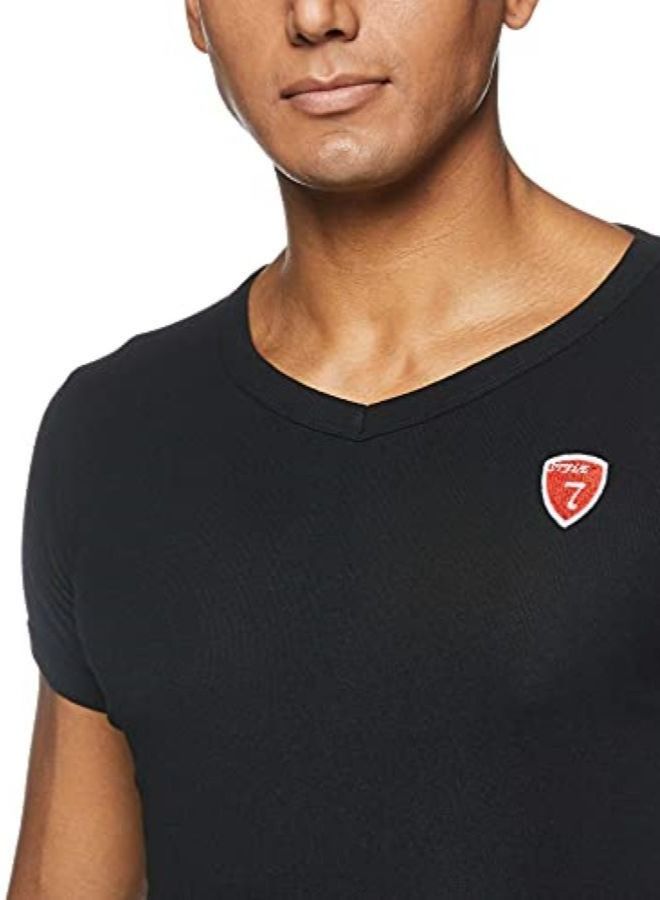 Eviking's Men's Stretchable 100% Cotton Free Size T-Shirt Blackish Blue - Image 3