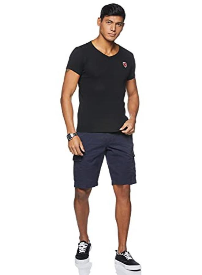 Eviking's Men's Stretchable 100% Cotton Free Size T-Shirt Blackish Blue - Image 2
