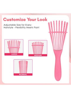 Beaute Secrets Beauté Secrets Detangler Hair Comb Brush for Adults and Kids Wet & Dry Hair, Removes Knots and Tangles Pain Free (Pink)  - Image 4